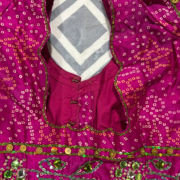 Elegant Pink and Green Lehenga - Picture 13 of 15